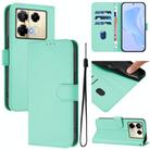 For Infinix Note 40 Pro 4G Skin Feel Solid Color Leather Phone Case with Lanyard(Mint Green) - 1