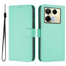 For Infinix Note 40 Pro 4G Skin Feel Solid Color Leather Phone Case with Lanyard(Mint Green) - 2