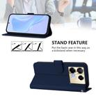 For Infinix Note 40 Pro 4G Skin Feel Solid Color Leather Phone Case with Lanyard(Navy Blue) - 3