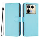 For Infinix Note 40 Pro 4G Skin Feel Solid Color Leather Phone Case with Lanyard(Sky Blue) - 2