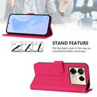 For Infinix Note 40 Pro 4G Skin Feel Solid Color Leather Phone Case with Lanyard(Rose Red) - 3