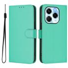 For Infinix Note 40X 5G Skin Feel Solid Color Leather Phone Case with Lanyard(Green) - 2