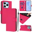 For Infinix Note 40X 5G Skin Feel Solid Color Leather Phone Case with Lanyard(Rose Red) - 1
