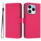 For Infinix Note 40X 5G Skin Feel Solid Color Leather Phone Case with Lanyard(Rose Red) - 2