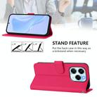 For Infinix Note 40X 5G Skin Feel Solid Color Leather Phone Case with Lanyard(Rose Red) - 3