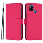 For Infinix Smart 5 Skin Feel Solid Color Leather Phone Case with Lanyard(Rose Red) - 2