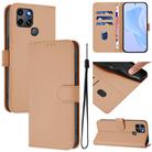 For Infinix Smart 6 / 6 Plus Skin Feel Solid Color Leather Phone Case with Lanyard(Nude) - 1