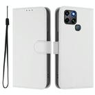For Infinix Smart 6 / 6 Plus Skin Feel Solid Color Leather Phone Case with Lanyard(White) - 2