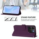 For Infinix Smart 7 India Skin Feel Solid Color Leather Phone Case with Lanyard(Violet) - 3