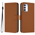 For Infinix Zero 5G 2023 Skin Feel Solid Color Leather Phone Case with Lanyard(Brown) - 2