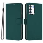 For Infinix Zero 5G 2023 Skin Feel Solid Color Leather Phone Case with Lanyard(Dark Green) - 2