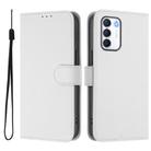 For Infinix Zero 5G 2023 Skin Feel Solid Color Leather Phone Case with Lanyard(White) - 2