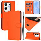For Infinix Zero 30 4G Skin Feel Solid Color Leather Phone Case with Lanyard(Orange) - 1