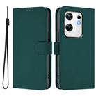 For Infinix Zero 30 4G Skin Feel Solid Color Leather Phone Case with Lanyard(Dark Green) - 2