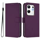 For Infinix Zero 30 4G Skin Feel Solid Color Leather Phone Case with Lanyard(Violet) - 2