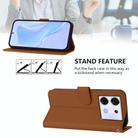 For Infinix Zero 30 5G Skin Feel Solid Color Leather Phone Case with Lanyard(Brown) - 3