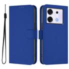 For Infinix Zero 30 5G Skin Feel Solid Color Leather Phone Case with Lanyard(Dark Blue) - 2