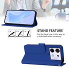 For Infinix Zero 30 5G Skin Feel Solid Color Leather Phone Case with Lanyard(Dark Blue) - 3