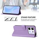 For Infinix Zero 30 5G Skin Feel Solid Color Leather Phone Case with Lanyard(Lavender Purple) - 3
