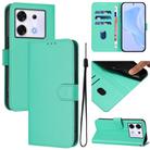 For Infinix Zero 30 5G Skin Feel Solid Color Leather Phone Case with Lanyard(Green) - 1