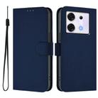 For Infinix Zero 30 5G Skin Feel Solid Color Leather Phone Case with Lanyard(Navy Blue) - 2