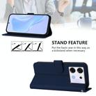 For Infinix Zero 30 5G Skin Feel Solid Color Leather Phone Case with Lanyard(Navy Blue) - 3