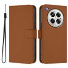 For Infinix Zero 40 4G / 5G Skin Feel Solid Color Leather Phone Case with Lanyard(Brown) - 2