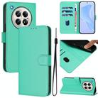 For Infinix Zero 40 4G / 5G Skin Feel Solid Color Leather Phone Case with Lanyard(Green) - 1