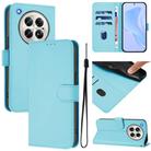 For Infinix Zero 40 4G / 5G Skin Feel Solid Color Leather Phone Case with Lanyard(Sky Blue) - 1
