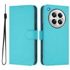For Infinix Zero 40 4G / 5G Skin Feel Solid Color Leather Phone Case with Lanyard(Lake Blue) - 2