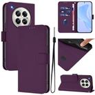 For Infinix Zero 40 4G / 5G Skin Feel Solid Color Leather Phone Case with Lanyard(Violet) - 1