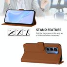 For Infinix Hot 50 Pro+ 4G Skin Feel Solid Color Leather Phone Case with Lanyard(Brown) - 3