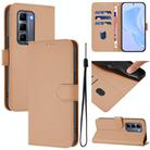 For Infinix Hot 50 Pro+ 4G Skin Feel Solid Color Leather Phone Case with Lanyard(Nude) - 1