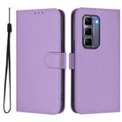 For Infinix Hot 50 Pro+ 4G Skin Feel Solid Color Leather Phone Case with Lanyard(Lavender Purple) - 2