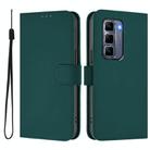 For Infinix Hot 50 Pro+ 4G Skin Feel Solid Color Leather Phone Case with Lanyard(Dark Green) - 2