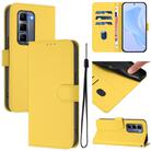 For Infinix Hot 50 Pro+ 4G Skin Feel Solid Color Leather Phone Case with Lanyard(Lemon Yellow) - 1