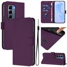 For Infinix Hot 50 Pro+ 4G Skin Feel Solid Color Leather Phone Case with Lanyard(Violet) - 1