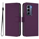 For Infinix Hot 50 Pro+ 4G Skin Feel Solid Color Leather Phone Case with Lanyard(Violet) - 2