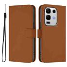 For Infinix Note 50S Skin Feel Solid Color Leather Phone Case with Lanyard(Brown) - 2