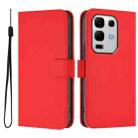 For Infinix Note 50S Skin Feel Solid Color Leather Phone Case with Lanyard(Red) - 2