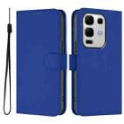 For Infinix Note 50S Skin Feel Solid Color Leather Phone Case with Lanyard(Dark Blue) - 2