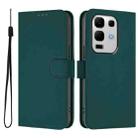 For Infinix Note 50S Skin Feel Solid Color Leather Phone Case with Lanyard(Dark Green) - 2