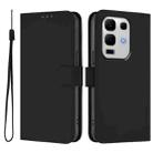 For Infinix Note 50S Skin Feel Solid Color Leather Phone Case with Lanyard(Black) - 2