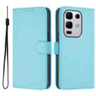 For Infinix Note 50S Skin Feel Solid Color Leather Phone Case with Lanyard(Sky Blue) - 2