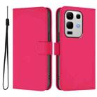 For Infinix Note 50S Skin Feel Solid Color Leather Phone Case with Lanyard(Rose Red) - 2