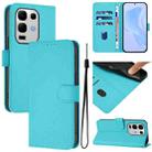 For Infinix Note 50S Skin Feel Solid Color Leather Phone Case with Lanyard(Lake Blue) - 1