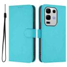 For Infinix Note 50S Skin Feel Solid Color Leather Phone Case with Lanyard(Lake Blue) - 2