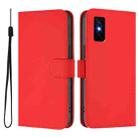 For Infinix GT 30 Pro Skin Feel Solid Color Leather Phone Case with Lanyard(Red) - 2