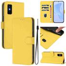 For Infinix GT 30 Pro Skin Feel Solid Color Leather Phone Case with Lanyard(Lemon Yellow) - 1