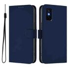 For Infinix GT 30 Pro Skin Feel Solid Color Leather Phone Case with Lanyard(Navy Blue) - 2